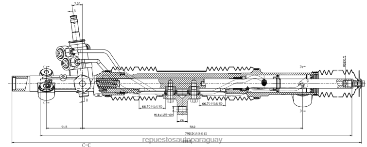 repuestos auto Paraguay | RV6802531 cremallera de dirección asistida 53601-s7c-g02 HONDA